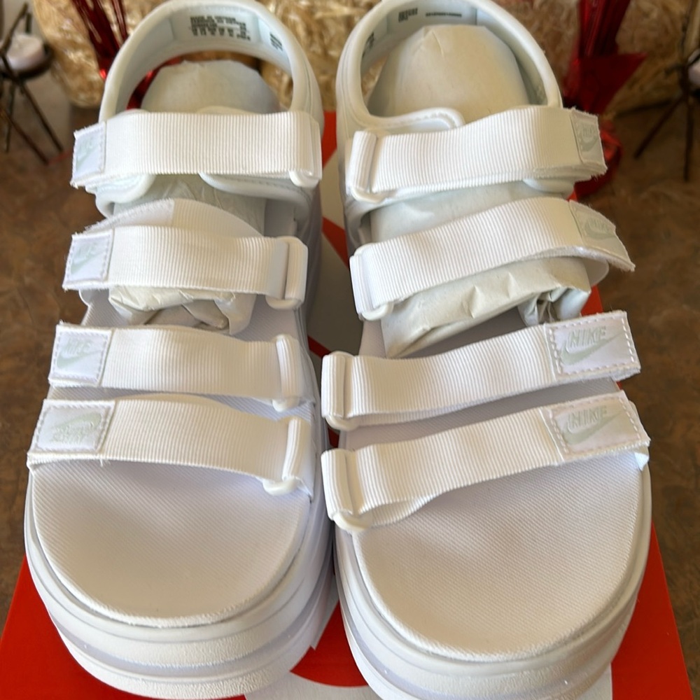 Nike White Icon Classic Platform Sandals
